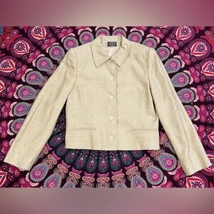 Vintage Handwoven Silk Suit Jacket - Pastel Green